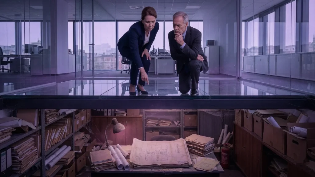 vállalati archívum digitalizálása, kereshető tudásbázis, OCR, karakterfelismerés, keresési adó, időveszteség, szekciókra bontott feldolgozás, forráshivatkozás, hallucinációmentes vállalati AI, pilot, kísérleti projekt, on-premises, saját szerveres környezet, Shadow AI playbook, nem szabályozott AI-használat, vállalati AI ROI, pótlási költség, betanulási időszak, mentorálás, Active Directory, jogosultságkezelés, 